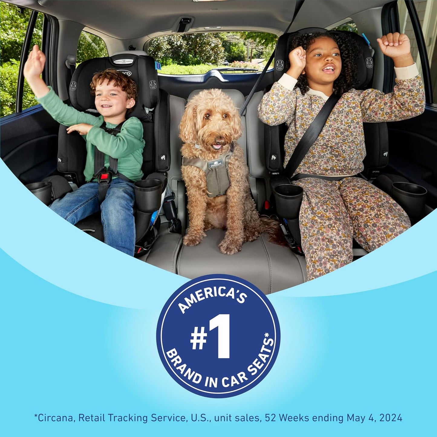 Extend2Fit Convertible Baby Car Seat – Rear & Forward Facing with Adjustable Legroom Panel (Gotham)